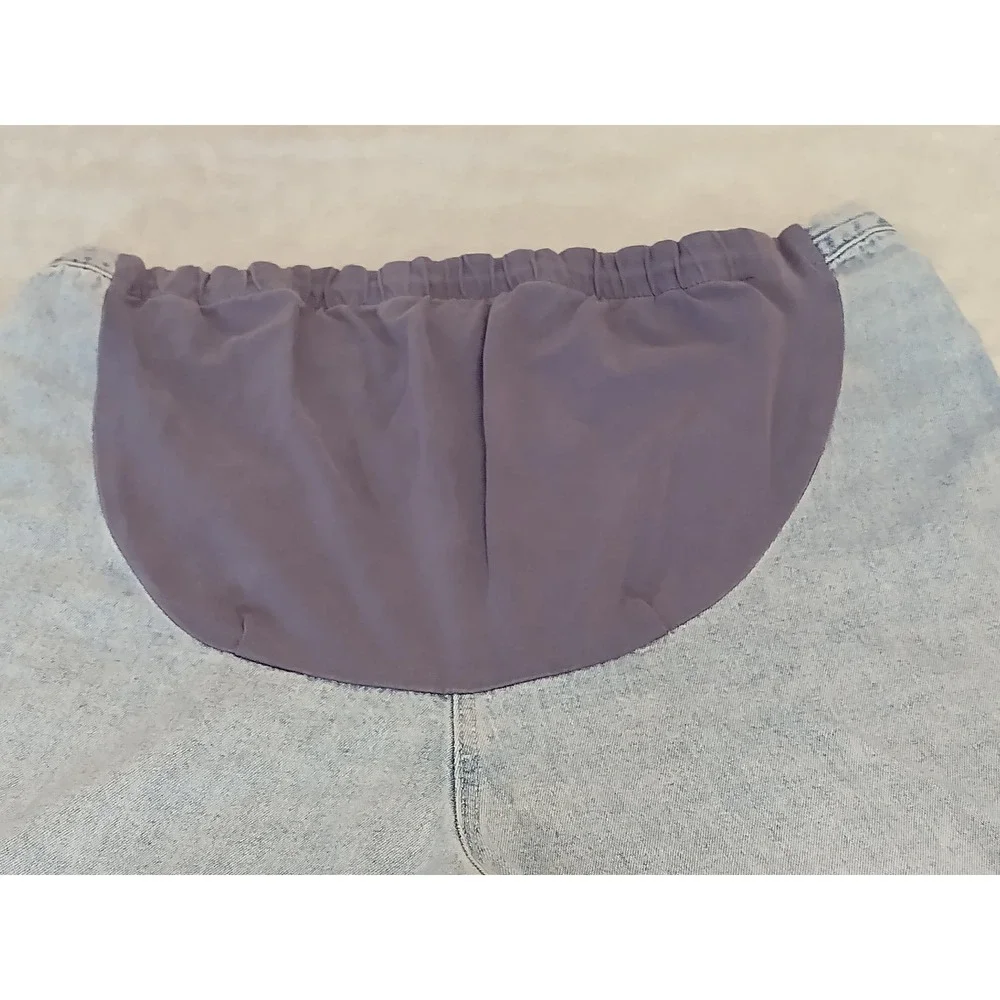 Motherhood Maternity Over Belly Carpenter Denim Shorts Women's XL Light Blue